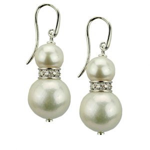Ohrhänger Silber mit großen Süßwasser-Perlen