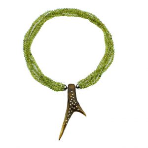 Collier Peridot mit Rehhorn besetzt mit SWAROVSKI ELEMENTS