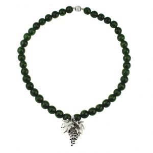 Collier Jade mit Weinreben 925er Silber