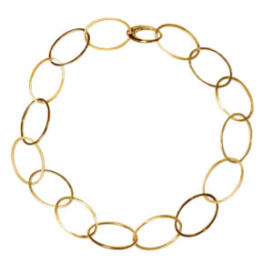 Exklusive Gelbgold-Halskette mit polierten und mattierten Gliedern