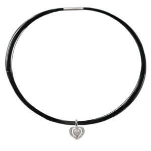 Collier Edelstahl– 45 cm / Anhänger aus 585 Weißgold & 0,70 ct Brillanten