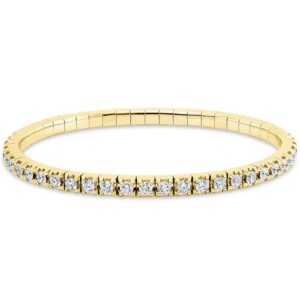 Tennisarmband / 750 Gelbgold / 5,12ct Brillanten / elastisch
