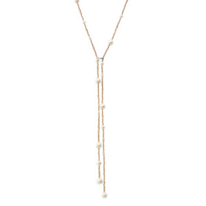 Y-Kette / Rotgold mit Süßwasser Perlen