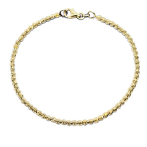 „Gelbgold-Armband – Funkelnde Eleganz mit geschliffenen Kügelchen“