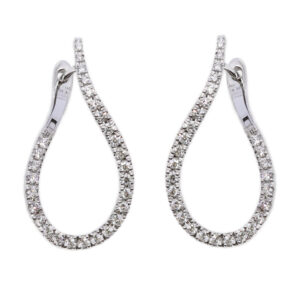 Exklusive geschwungene Creolen aus 750 Weißgold mit 0,83 ct Brillanten – Funkelnder Luxus