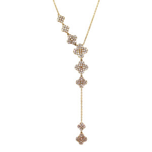 Exklusives Y-Collier 18 kt Gelbgold / 147 Brillanten 0,84 ct / Verstellbar 40–45 cm