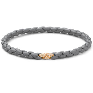 Exklusives Titan-Armband mit 750 Rotgold & 0,26 ct Brillanten – elastisch