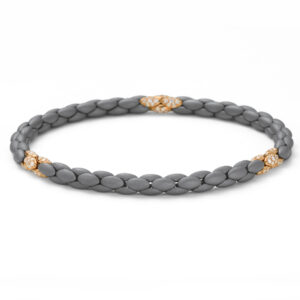 Exklusives Titan-Armband mit 750 Rotgold & 0,72 ct Brillanten – elastisch