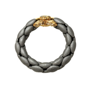 Exklusiver Titan-Ring mit 750 Rotgold & 0,26 ct Brillanten – elastisch