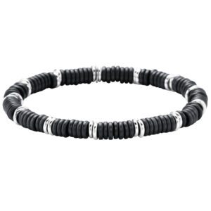 Herren-Armband mit schwarzer Keramik & 585 Weißgold – moderner Luxus für den stilbewusste Herren