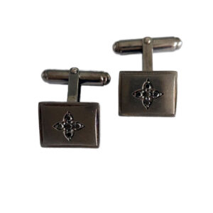 Manschettenknöpfe / 925 Silber geschwärzt / Schwarze Diamanten 0,47 ct