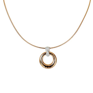 Omega-Collier / 750 Rotgold mit exklusiven Brillant-Anhänger