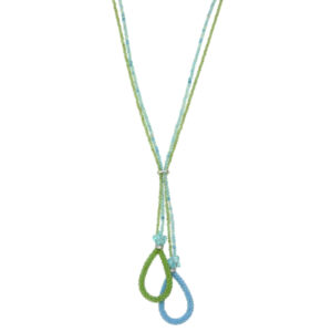 Y-Kette mit Peridot & Aquamarin – Handgefertigtes Unikat aus 925 Silber