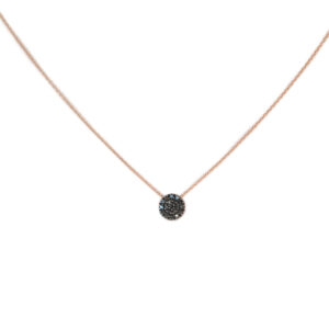 Zartes Collier aus 750 Rotgold mit schwarzen Diamanten – 0,14 ct – 43 cm