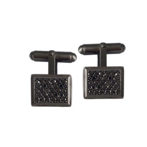 Manschettenknöpfe 925 Silber mit 0,84 ct schwarzen Diamanten – Eleganz für Damen & Herren